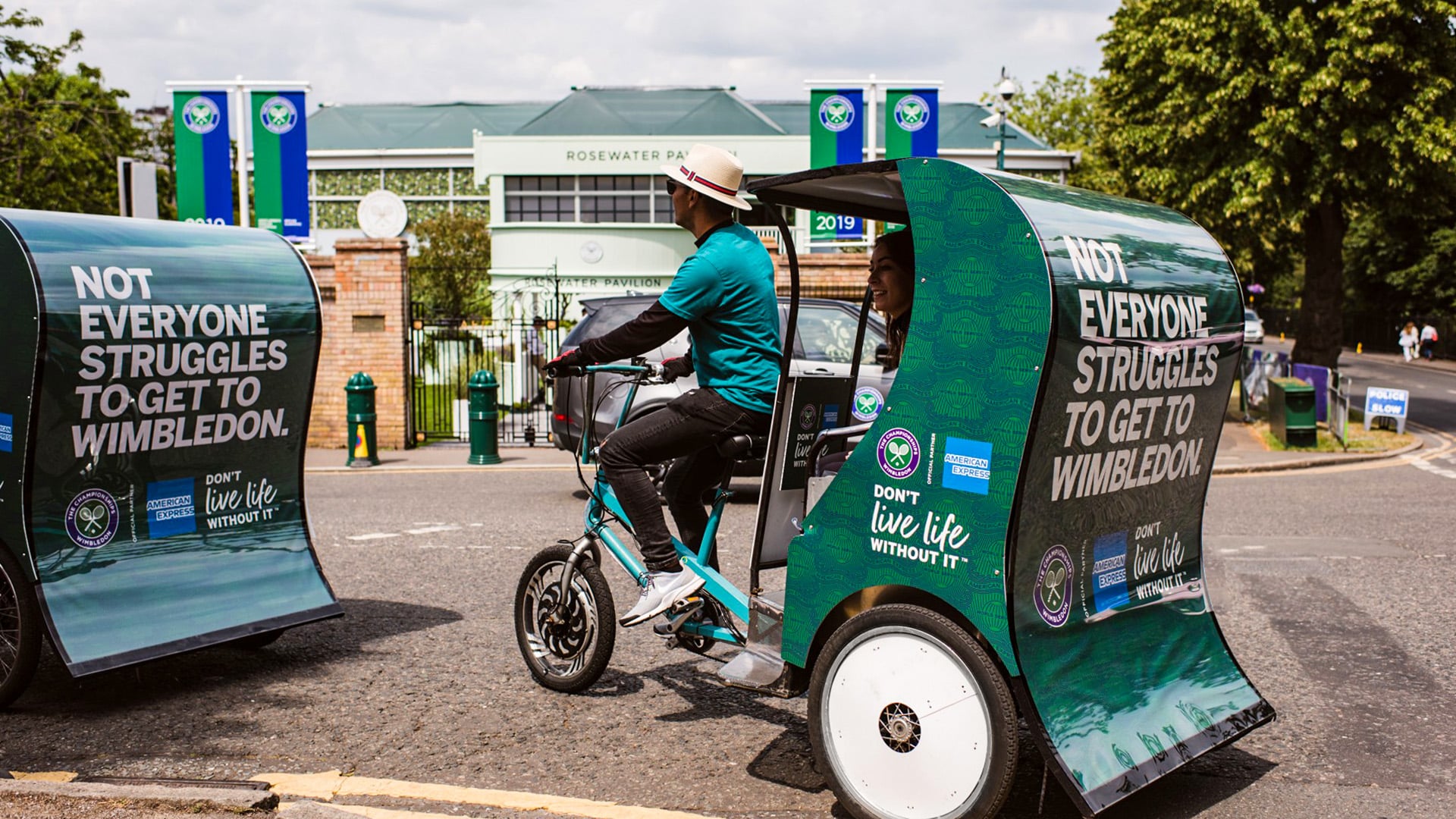 American Express utilising Pedicabs to transport attendees for Wimbledon