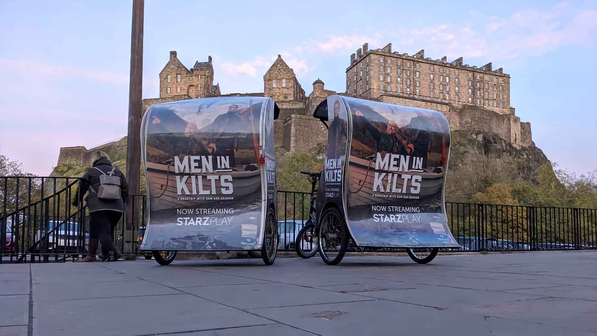 Two Starz Play Pedicabs lined up